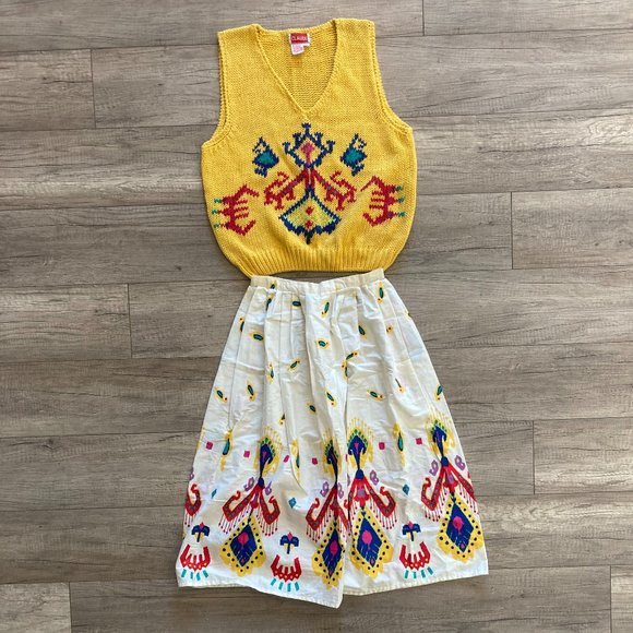 Girl's Festive Skirt and Sweater Set - Picture 1 of 8